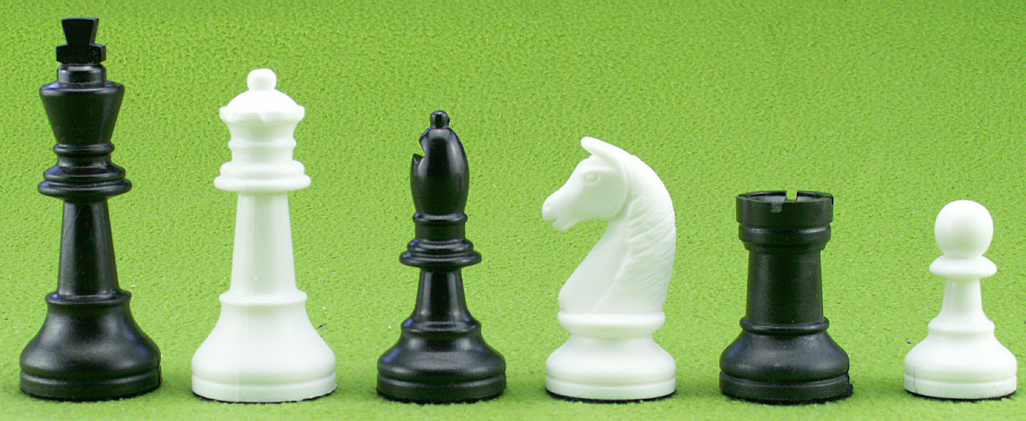 Schachfiguren Kunststoff schwarz/weiß, Königshöhe 93 mm