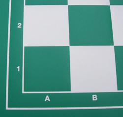 Schachplane aus Kunststoff, Feldgröße 55 mm, grün/weiß mit Randbeschriftung, klappbar