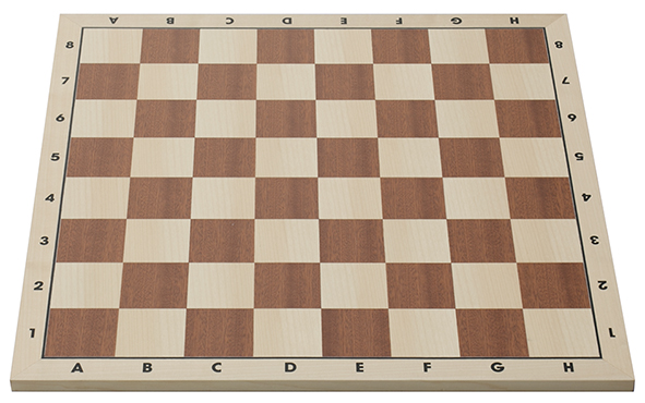 Turnierschachbrett-FIDE Turnierschachbrett mit Randbeschriftung, FIDE-Norm, Feldgröße 58 mm