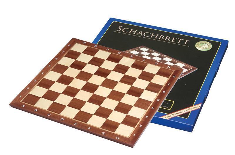 Schachbrett_London_55mm_mit-Randbeschriftung Turnierschachbrett London, Feldgröße 55 mm, mit Randbeschriftung