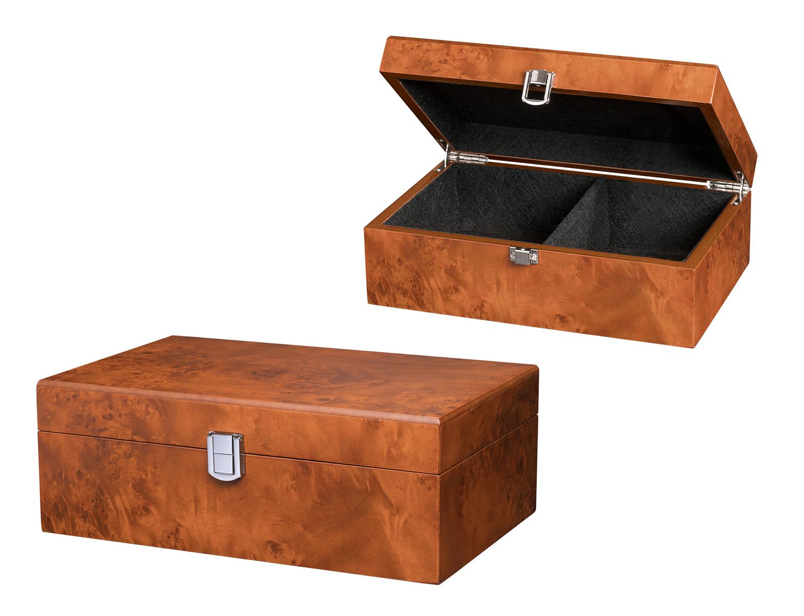 Schachfigurenbox Wurzelholzdesign mittel 240/155/85 mm Kiste, Holz, Postfach, Kiste, Schatz, Holz