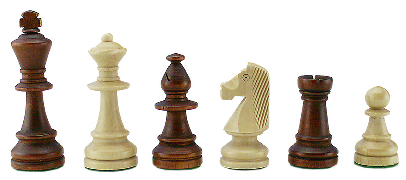 Schachfiguren Buche im Holzkasten, Königshöhe 96 mm