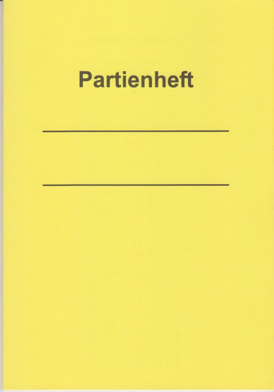 Partieheft gelb für 20 Partien Partieheft gelb für 20 Partien