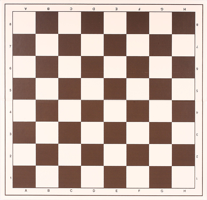 Schachplan-Ullrich Turnierschachbrett aus Kunststoff, Feldgröße 55 mm, beige/braun mit Randbeschriftung, klappbar